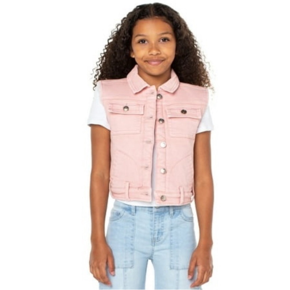 Kids Pink Denim Vest